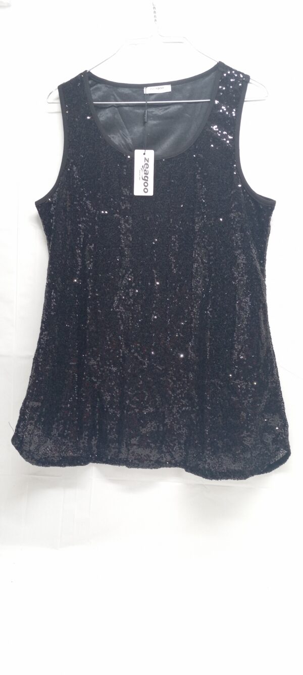 Black Sequin Tank Top