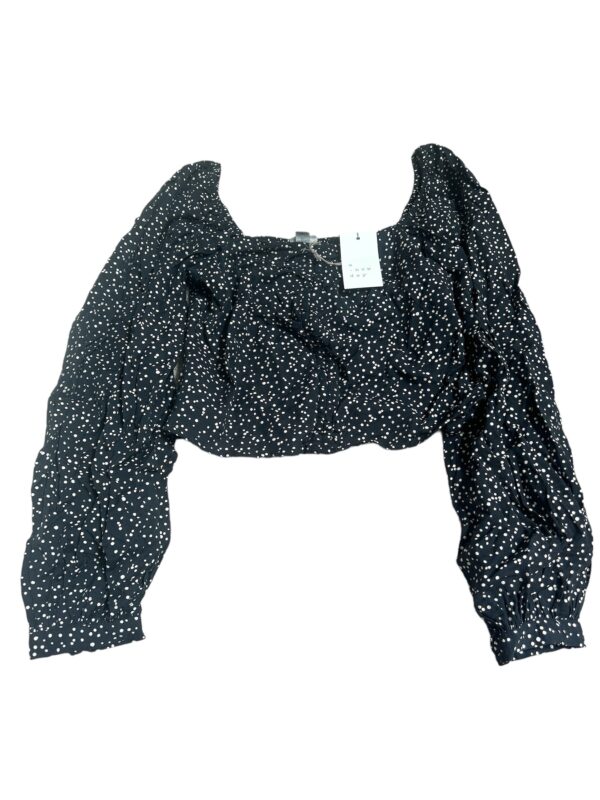 A New Day Black & White Polka Dot Long Sleeve Top