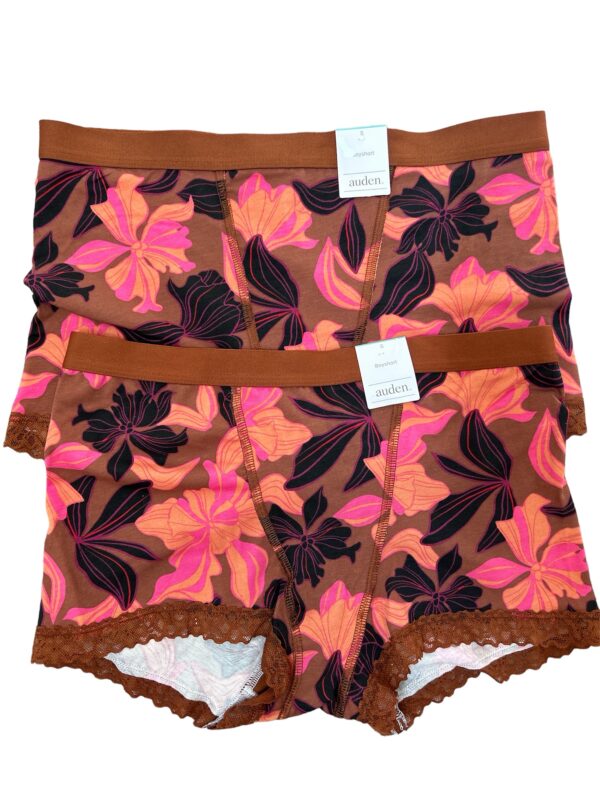 2 pairs of auden boyshort underwear. (brown,pink& black) Size:Small